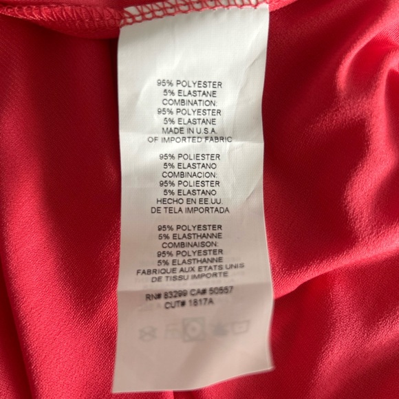 TIANA B Coral Sleeveless wide leg jumpsuit with White Trim - Picture 11 of 12